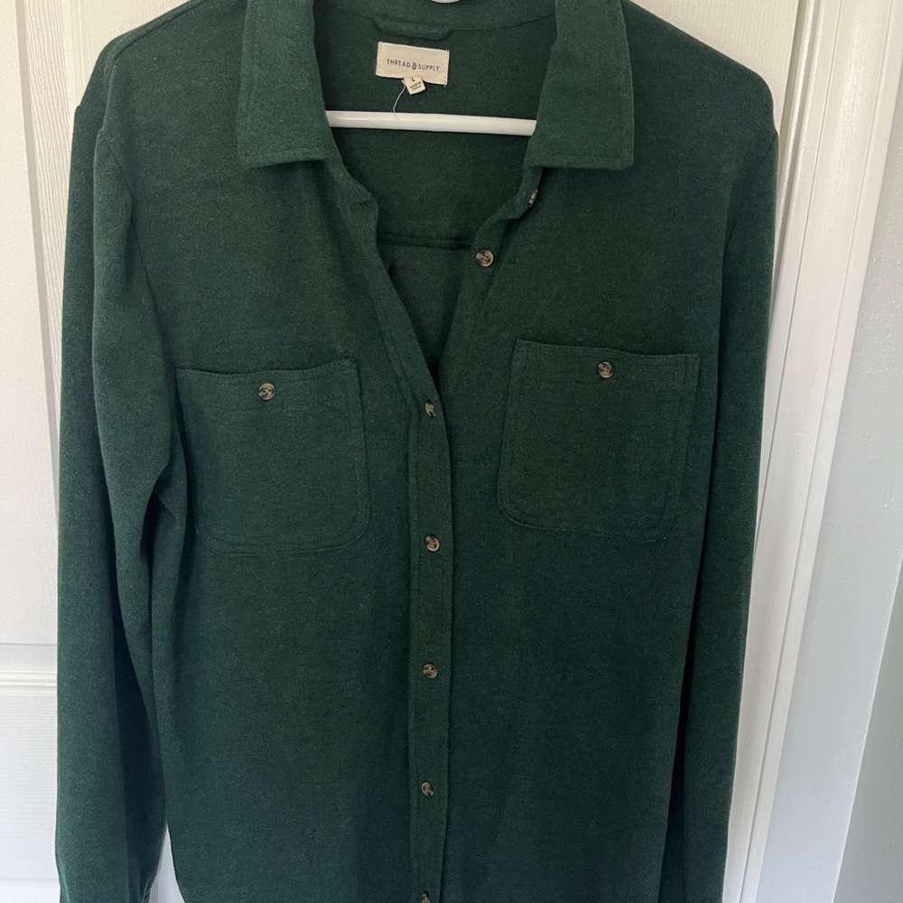 Thread & Supply Brushed Button-Down Shirt
